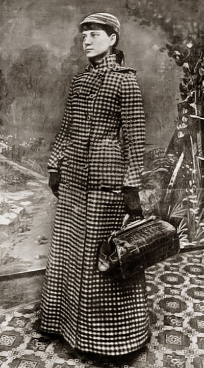 Nellie Bly in 1890 - five years before her visit to Nebraska. Public domain photo taken from Wikimedia Commons.