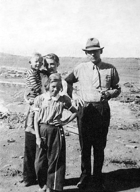 Elmer and Lucy Forsling, with their daughter, Phyllis, and son, Al. A Sunday outing when living in Casper, Wyoming.