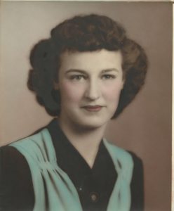 Rosalie (Frazell) Lippincott's high school graduation photo, 1944.