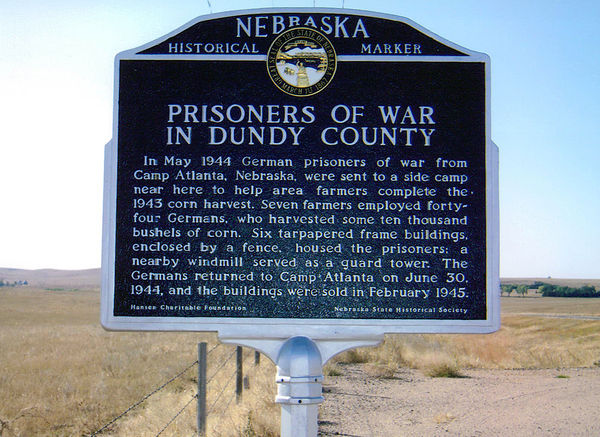 prisoners of war in dundy county historical marker