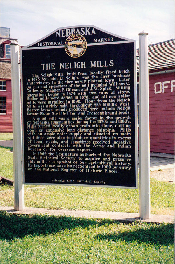 Neligh Mills historical marker