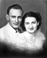 Wedding photo, Dr. Alice Baker and Dr. Joe E. Holoubek, July 18, 1939
