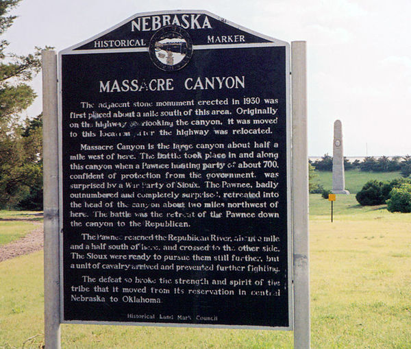 Massacre Canyon historical marker