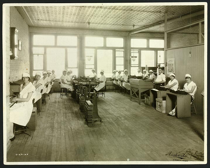 Interior of the Pepperburg Cigar Company, Lincoln, Nebraska, June 29, 1927. [RG0802.PH14-7]