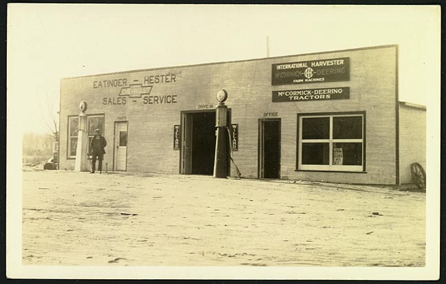 Eatinger-Hester Sales and Service Station, Springfield, Nebraska, ca 1920 [RG0802.PH69-14]