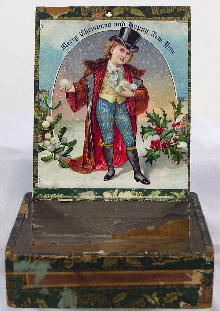Merry Christmas and Happy New Year Cigar Box, interior (13053-33)