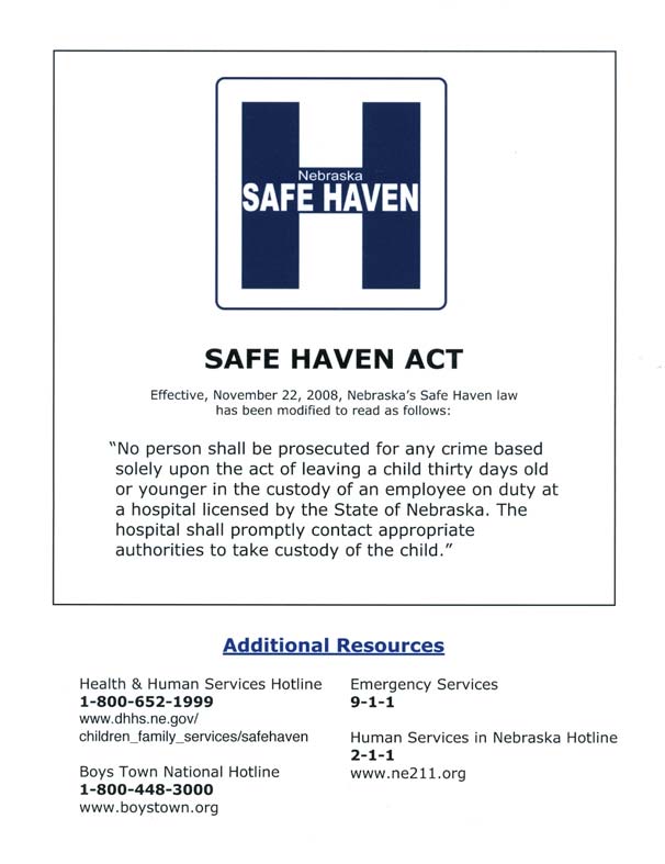Safe Haven Act sign 2, 2008
