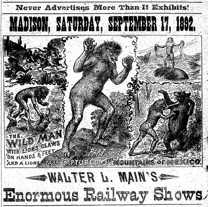 Wild Man with Lion Claws advertisement