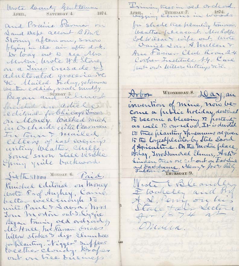 J. Sterling Morton's diary (RG1013.AM, SG1, S4.F37, B24)