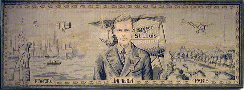 Tapestry, Lindbergh flight to Paris 1927,  Source: John Costello, Norfolk, 10529-1