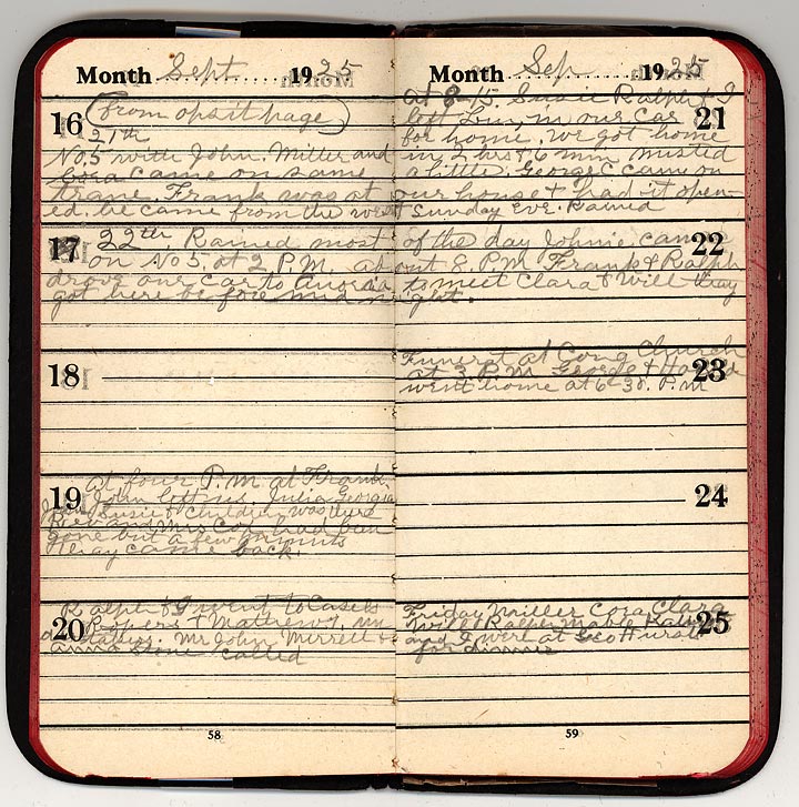 Buck diary, 1925