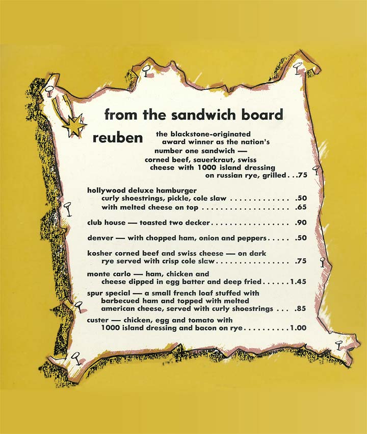 Golden Spur menu (loaned from Douglas County Historical Society)