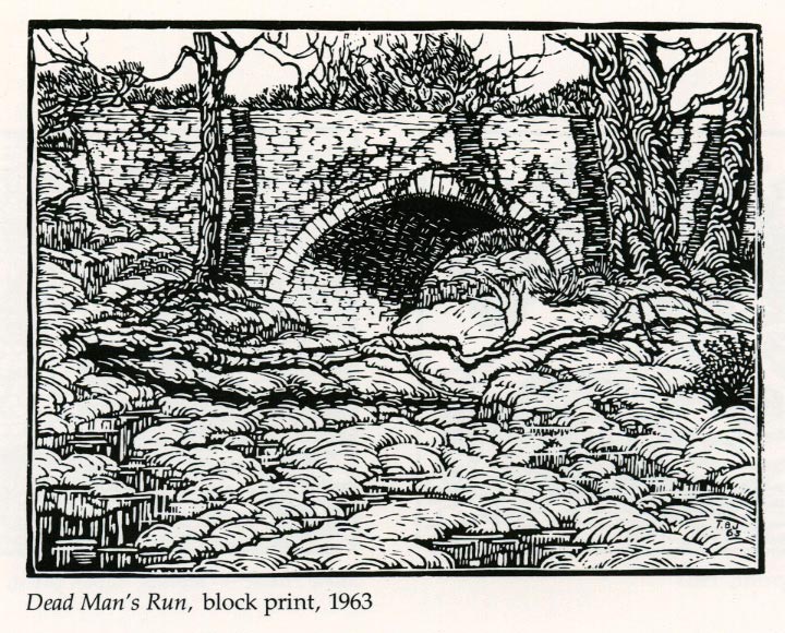 Dead Man's Run, block print, 1963