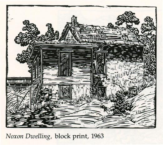 Noxon Dwelling, block print, 1963