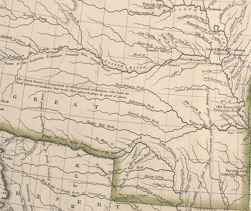 map of Great Plains labeled "Great Desert"