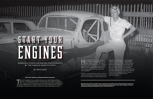 Magazine spread for "Start Your Engines"
