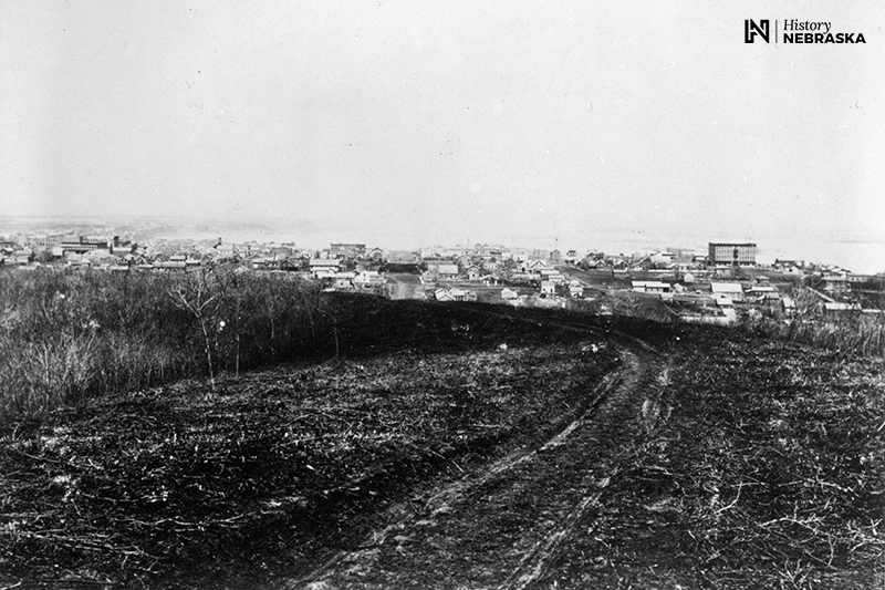 view of early Omaha from hilltop