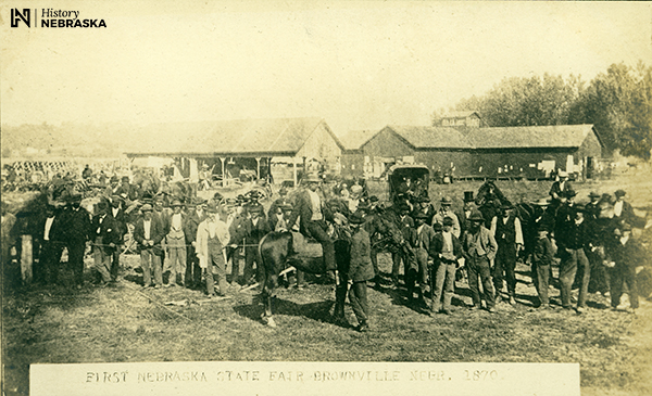 early fairgrounds, mostly men and cattle