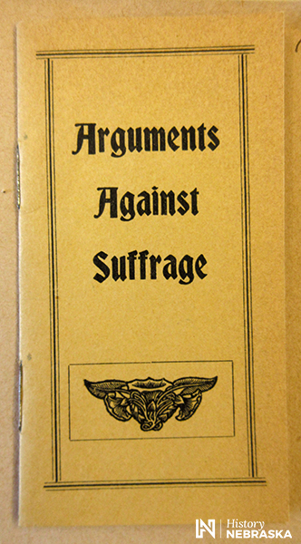 Pamphlet: "Arguments Against Suffrage"