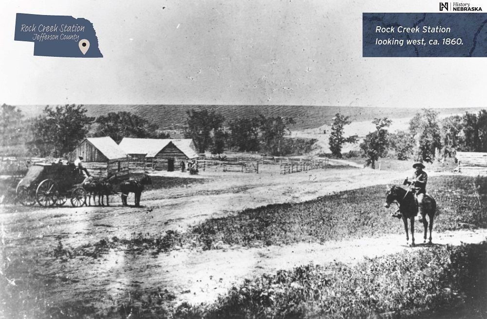 Photo of the East Ranch in 1860 from the Piecing Together the Past exhibit at the Nebraska History Museum