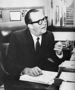 (Pictured Right: University of Nebraska Omaha president Kirk Naylor. - Tomahawk 1969 yearbook, 34.)