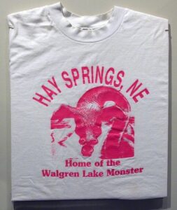 Promotional t-shirt sold by the Hay Springs Centennial Committee in 1985.