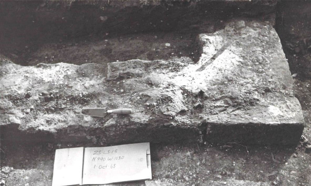 Foundation of Kennard House Rear Wing in Lancaster County, 1968 [NSHS 25LC15-20].