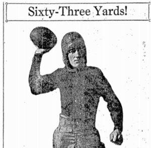 Team captain and future College Football Hall of Fame inductee Clarence Swanson scored the game’s only touchdown with a 63-yard run. Omaha World-Herald, Nov. 6, 1921.