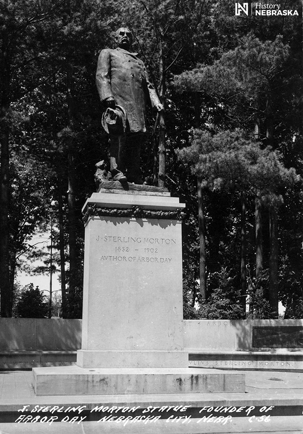Morton statue at Arbor Lodge, his home in Nebraska City. History Nebraska RG2352-4-23