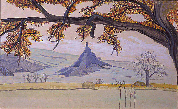 Oil painting of Chimney Rock 1958