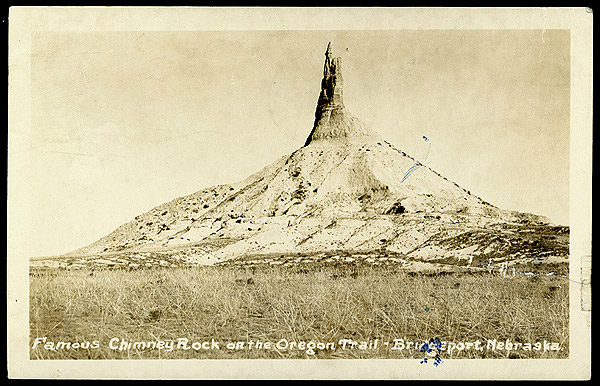 Postcard of Chimney Rock on the Oregon Trail