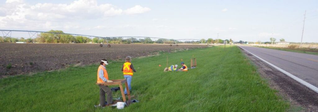  Testing the highway right-of-way for archeological materials in advance of a NDOT project near Genoa