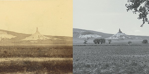 Earliest known photo of Chimney Rock, 1866