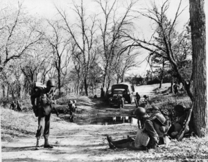 Troops in training at Fort Robinson during World War II.